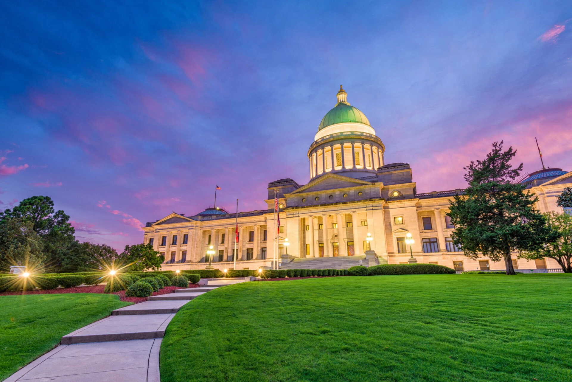 State capitol building in Little Rock, Arkansas.