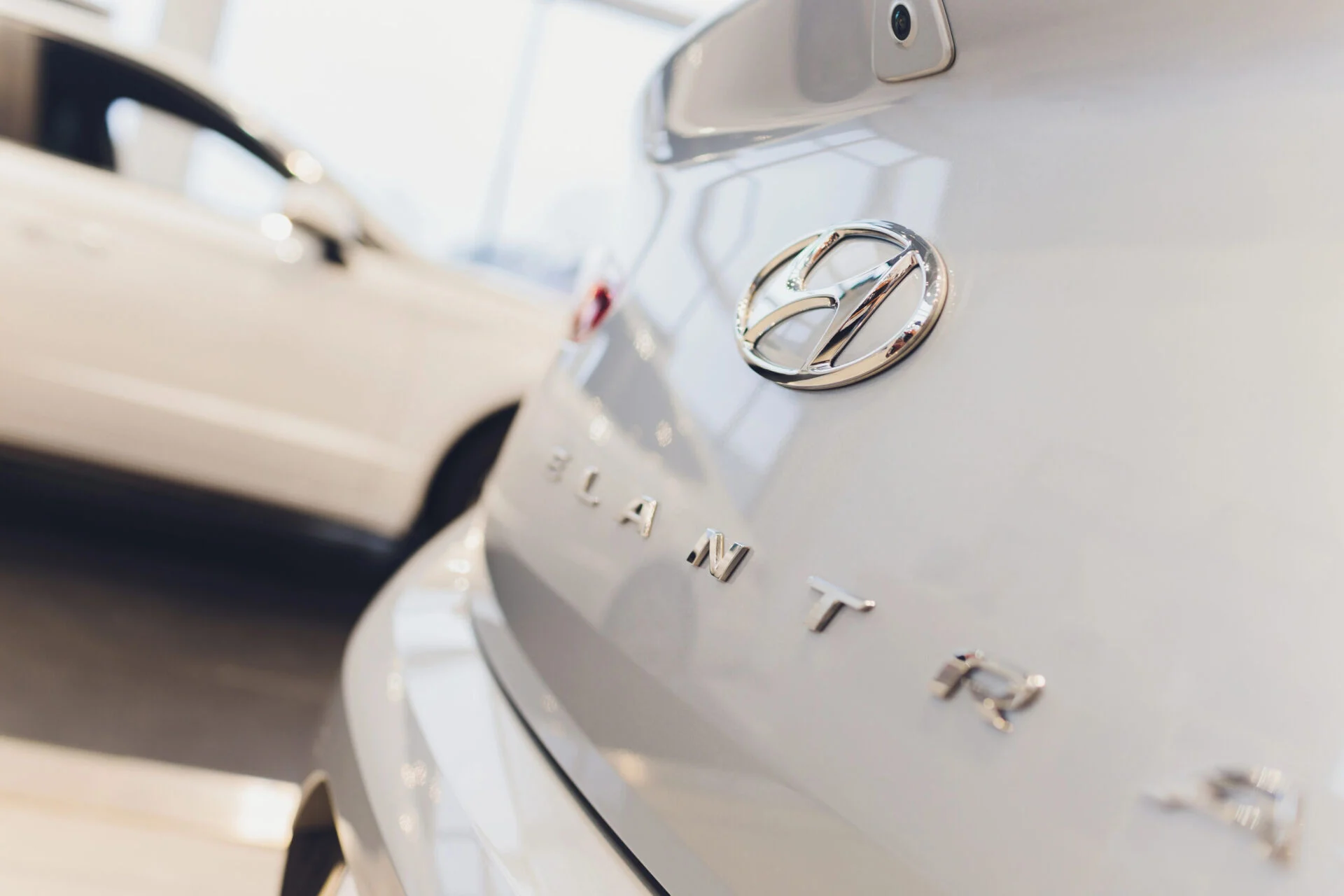 White hyundai elantra rear bumper.